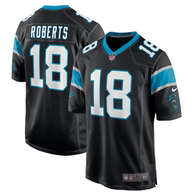 mens nike andre roberts black carolina panthers game player jersey